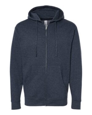 CLASSIC NAVY HEATHER Independent trading co SS4500Z midweight full-zip hooded sweatshirt