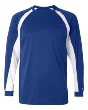 ROYAL/ WHITE Badger 4154 b-core hook long sleeve t-shirt