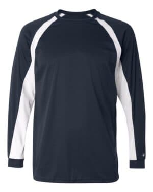 NAVY/ WHITE Badger 4154 b-core hook long sleeve t-shirt