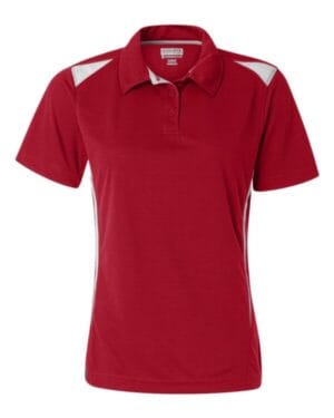 RED/ WHITE Augusta sportswear 5013 women's two-tone premier polo