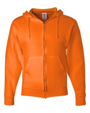 SAFETY ORANGE Jerzees 993MR nublend full-zip hooded sweatshirt