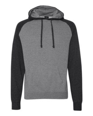 GUNMETAL HEATHER/ CHARCOAL HEATHER Independent trading co IND40RP raglan hooded sweatshirt