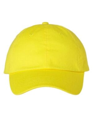 NEON YELLOW Valucap VC300A adult bio-washed classic dads cap