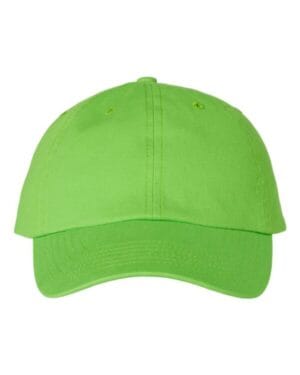 NEON GREEN Valucap VC300A adult bio-washed classic dads cap