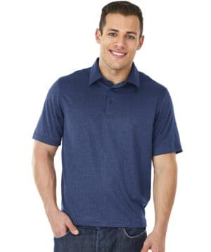 NAVY HEATHER Charles river 3519CR men's heathered polo
