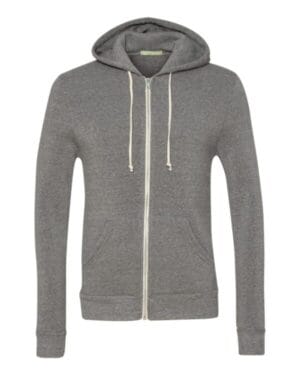 ECO GREY Alternative 9590 rocky eco-fleece full-zip hooded sweatshirt