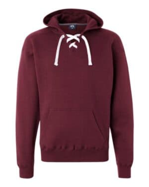 MAROON J america 8830 sport lace hooded sweatshirt