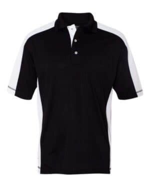 BLACK/ WHITE Sierra pacific 0465 colorblocked moisture free mesh polo