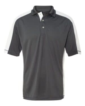 STEEL/ WHITE Sierra pacific 0465 colorblocked moisture free mesh polo