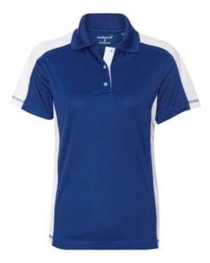 ROYAL/ WHITE Sierra pacific 5465 women's colorblocked moisture free mesh polo