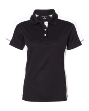BLACK/ WHITE Sierra pacific 5465 women's colorblocked moisture free mesh polo