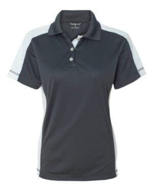 STEEL/ WHITE Sierra pacific 5465 women's colorblocked moisture free mesh polo