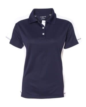 NAVY/ WHITE Sierra pacific 5465 women's colorblocked moisture free mesh polo