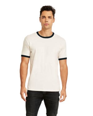 WHITE/ BLACK Next level apparel 3604 unisex ringer t-shirt