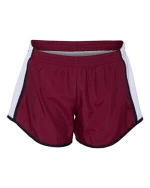 MAROON/ WHITE/ BLACK Augusta sportswear 1265 women's pulse team running shorts