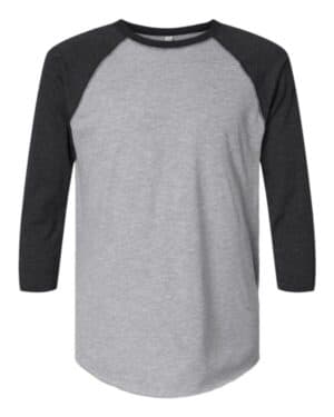 VINTAGE HEATHER/ VINTAGE SMOKE 6930 baseball fine jersey three-quarter sleeve tee