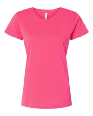 HOT PINK Lat 3516 women's fine jersey tee