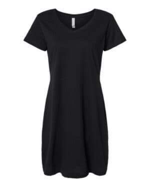BLACK Lat 3522 women's fine jersey v-neck coverup