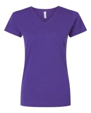 PURPLE Lat 3507 women's fine jersey v-neck tee