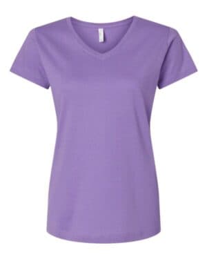 LAVENDER Lat 3507 women's fine jersey v-neck tee