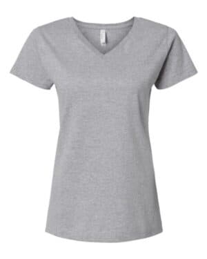 HEATHER Lat 3507 women's fine jersey v-neck tee