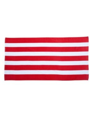 RED Carmel towel company C3060S cabana stripe velour beach towel