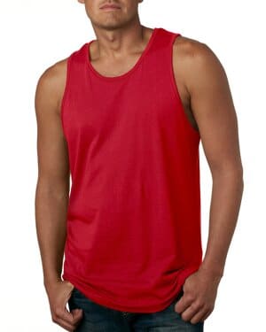 RED Next level apparel 3633 men's cotton tank