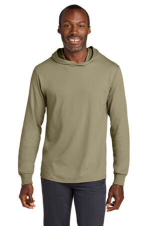 KHAKI 363LH jerzees classics unisex cotton long sleeve hooded t-shirt