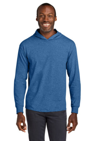 RETRO HEATHER ROYAL 363LH jerzees classics unisex cotton long sleeve hooded t-shirt