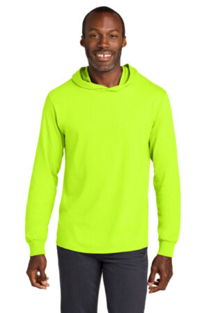 SAFETY GREEN 363LH jerzees classics unisex cotton long sleeve hooded t-shirt
