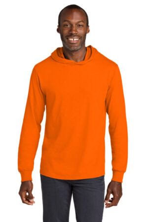 SAFETY ORANGE 363LH jerzees classics unisex cotton long sleeve hooded t-shirt