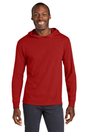 TRUE RED 363LH jerzees classics unisex cotton long sleeve hooded t-shirt