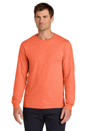 RETRO HEATHER CORAL 363L jerzees classics unisex cotton long sleeve t-shirt