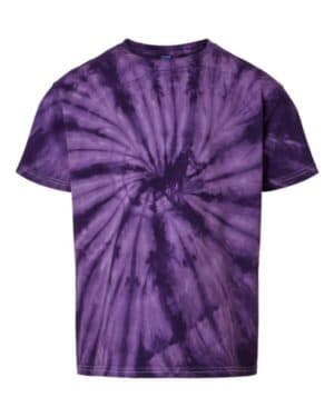 PURPLE Dyenomite 20BCY youth cyclone pinwheel tie-dyed t-shirt