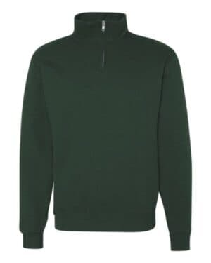 FOREST GREEN 995MR nublend cadet collar quarter-zip sweatshirt