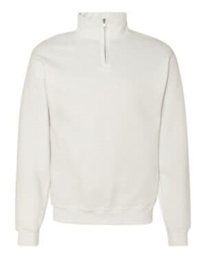 WHITE 995MR nublend cadet collar quarter-zip sweatshirt