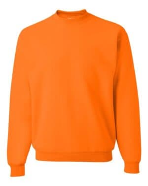 SAFETY ORANGE Jerzees 562MR nublend crewneck sweatshirt