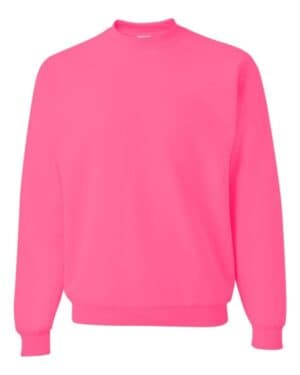 NEON PINK Jerzees 562MR nublend crewneck sweatshirt