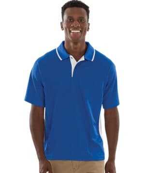 ROYAL/WHITE Charles river 3810CR men's color blocked wicking polo