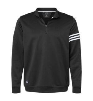 BLACK/ WHITE Adidas A190 3-stripes french terry quarter-zip pullover
