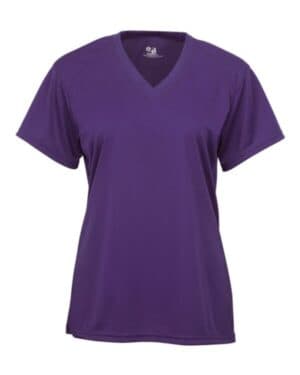 PURPLE Badger 4162 womens b-core v-neck t-shirt