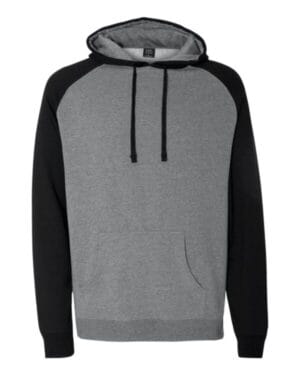 GUNMETAL HEATHER/ BLACK Independent trading co IND40RP raglan hooded sweatshirt
