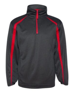 CARBON/ RED 1481 pro heather fusion performance fleece quarter-zip pullover
