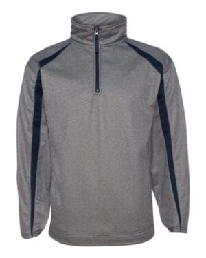 STEEL/ NAVY 1481 pro heather fusion performance fleece quarter-zip pullover
