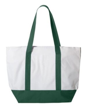 WHITE/ FOREST Liberty bags 7006 bay view giant zippered tote