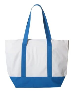 WHITE/ ROYAL Liberty bags 7006 bay view giant zippered tote
