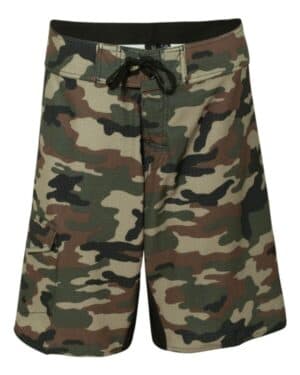 GREEN CAMO Burnside 9371 diamond dobby board shorts