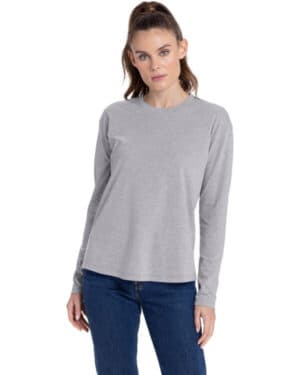 HEATHER GRAY Next level apparel 3911NL ladies' relaxed long sleeve t-shirt