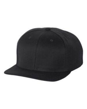 BLACK Flexfit 110F 110 flat bill snapback cap