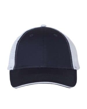 NAVY/ WHITE Valucap S102 sandwich trucker cap